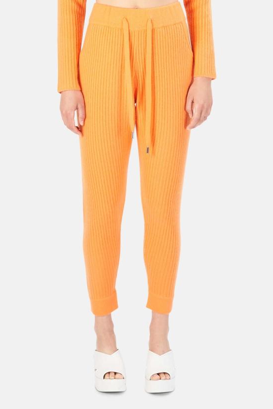  더 타일 클럽 스트레이트 팬츠 타일 클럽 플로렌스 리브드 캐시미어 팬츠 오렌지