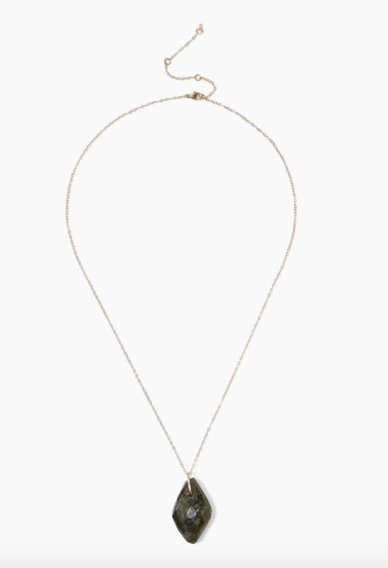  찬 루 목걸이/팬던트 14k 그린 가넷 목걸이 - CHAN LUU