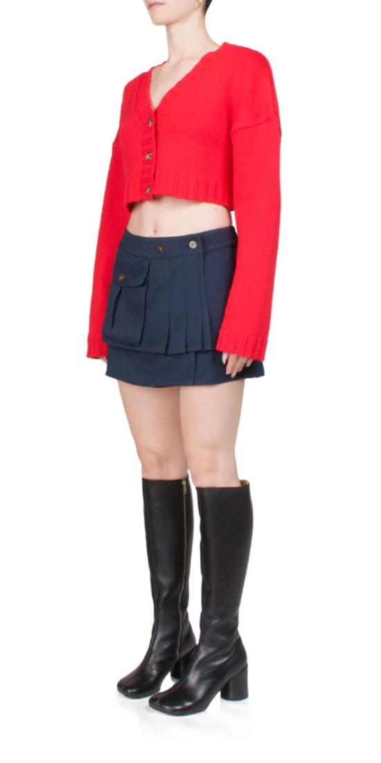  차오 루시아 숏 스커트 Ciao Lucia 오스카 트윌 미니 스커트 네이비 - CIAO LUCIA