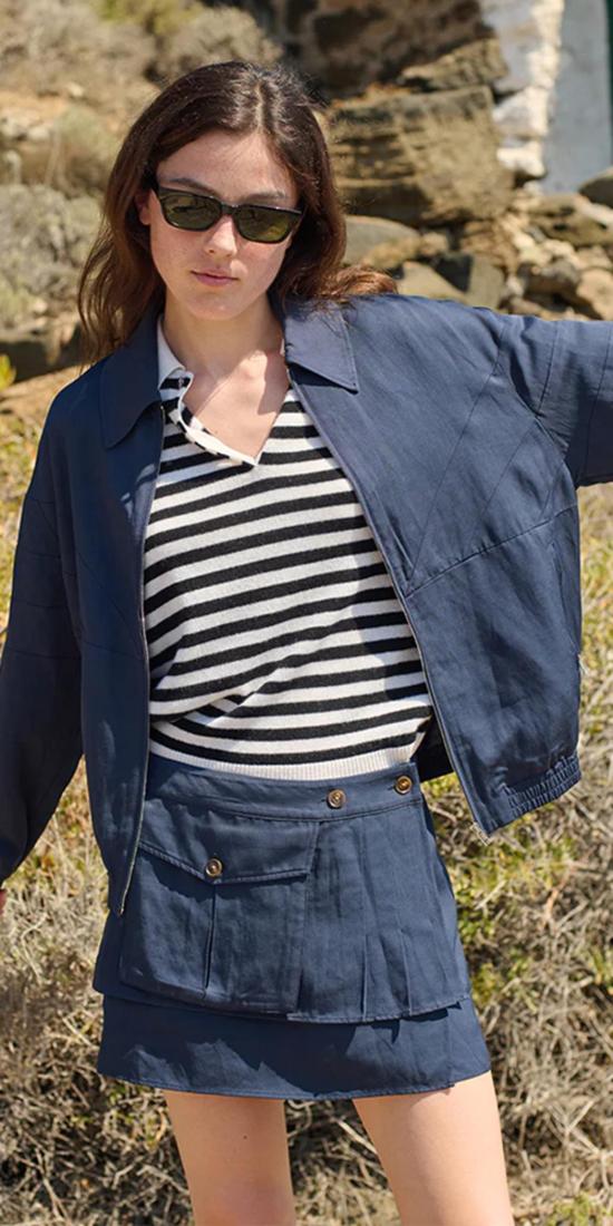  차오 루시아 숏 스커트 Ciao Lucia 오스카 트윌 미니 스커트 네이비 - CIAO LUCIA