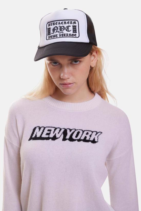  블루&크림 볼캡 웨스트 빌리지 NYC 트러커 햇 블랙/화이트 - BLUE&CREAM