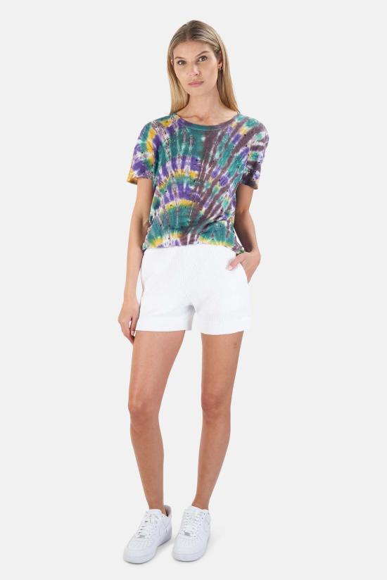  블루&크림 반팔 티셔츠 아이로  타이 다이 - BLUE&CREAM