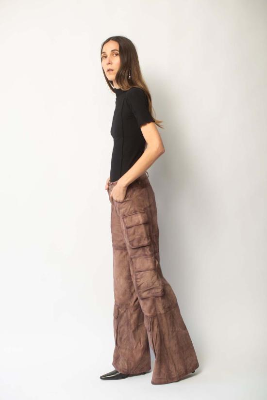  DEADWOOD 스트레이트 팬츠 데드우드 프로스 스웨이드 팬츠 브라운 - OTHER BRANDS