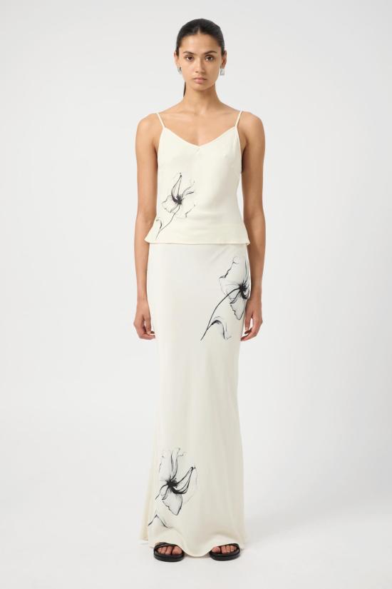  Third Form 롱 스커트 3학년 드림 스테이트 바이어스 맥시 스커트 플로럴 - OTHER BRANDS