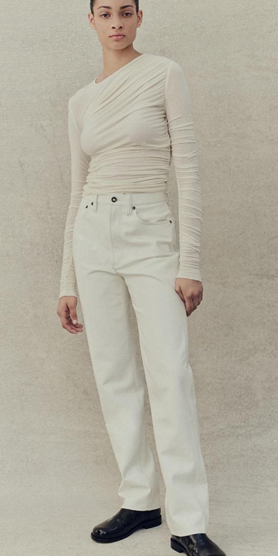  에이골디 데님 팬츠 Agolde 재활용 가죽 90년대 핀치 허리 레이스 - AGOLDE