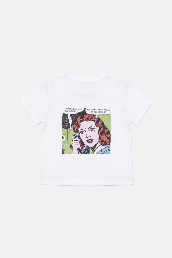  블루&크림 반팔 티셔츠 T52342 WHITE