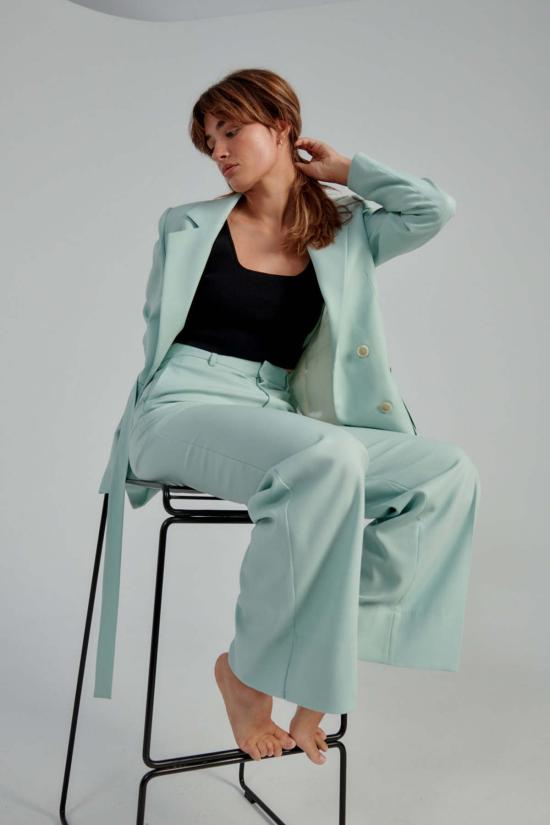  로데브예 크롭 팬츠 Rodebjer Emilou 팬츠 오션 민트 - RODEBJER