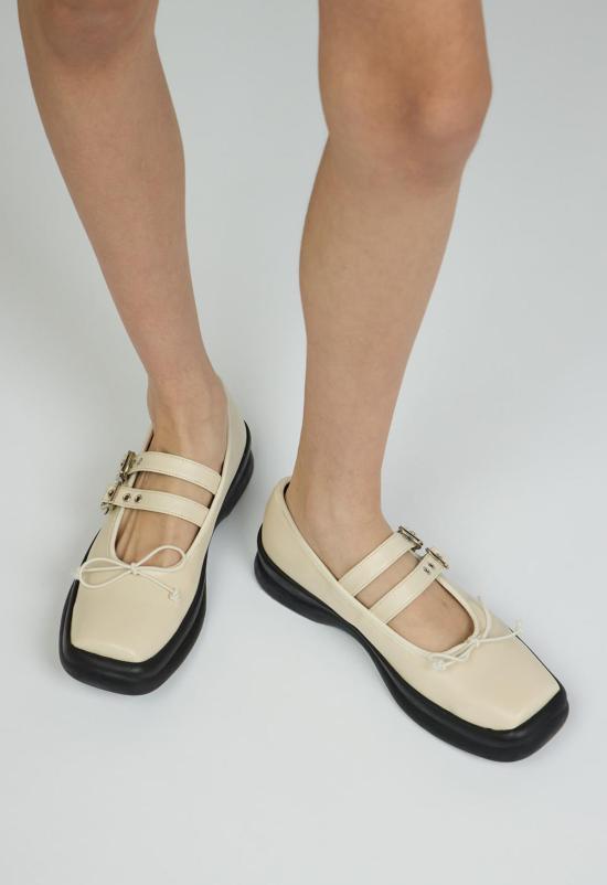  더 엔케이씨 스토어 뮬/슬리퍼 Nkc 파포스 플랫 크림 - The NKC Store