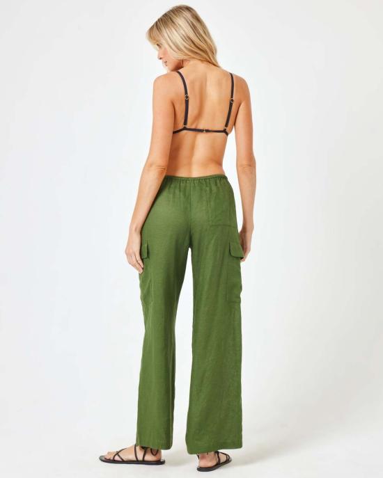  엘스페이스 스트레이트 팬츠 LSpace 선다운 카고 팬츠 정글 - L SPACE