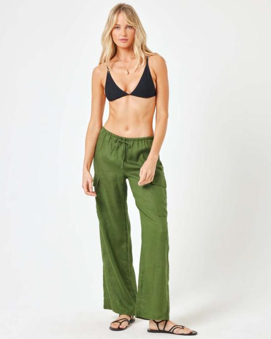  엘스페이스 스트레이트 팬츠 LSpace 선다운 카고 팬츠 정글 - L SPACE