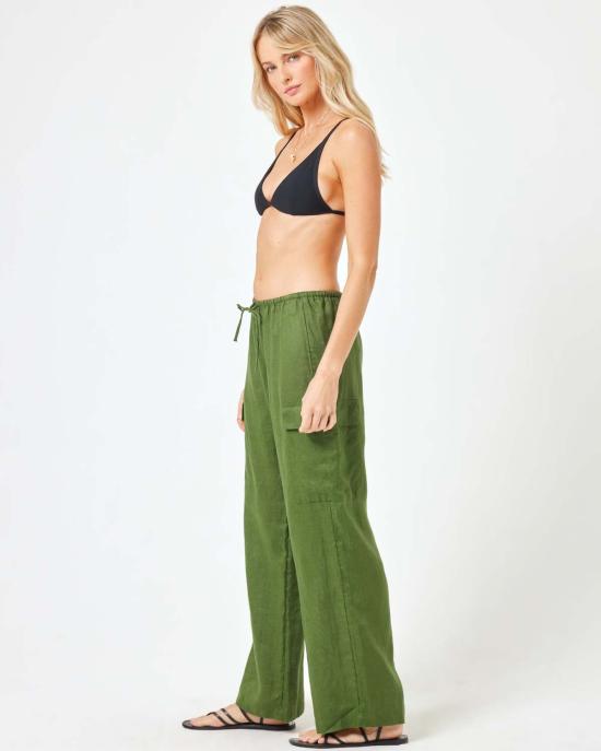  엘스페이스 스트레이트 팬츠 LSpace 선다운 카고 팬츠 정글 - L SPACE