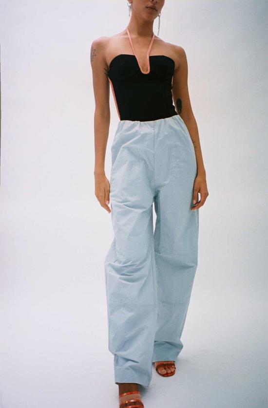  패리스 조지아 스트레이트 팬츠 파리 조지아 서브틀 코쿤 트랙 팬츠 블루 - PARIS GEORGIA