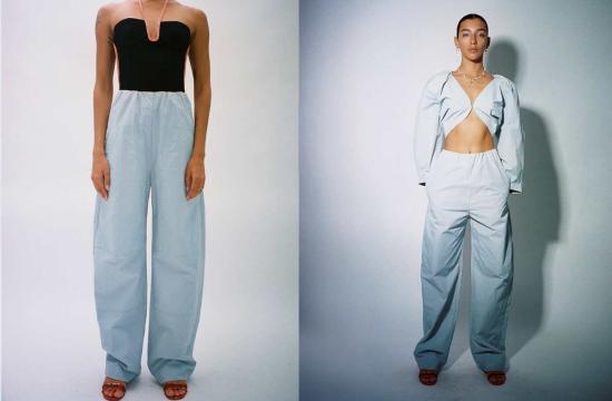  패리스 조지아 스트레이트 팬츠 파리 조지아 서브틀 코쿤 트랙 팬츠 블루 - PARIS GEORGIA