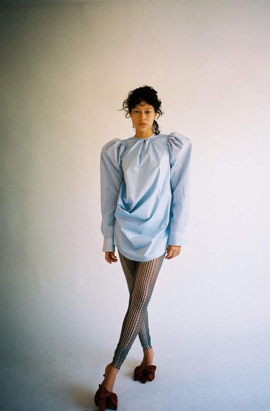  Jordan Dalah Studio 블라우스 윈드스웹트 탑 라이트 블루