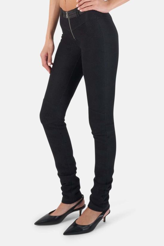  알렉산더 왕 스트레이트 팬츠 앞지퍼 레이스 데님 바이커 팬츠 블랙 - ALEXANDER WANG