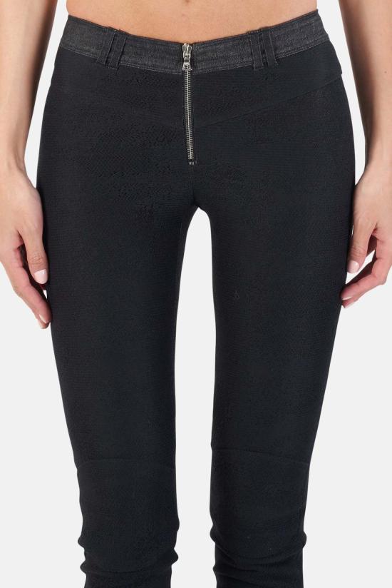  알렉산더 왕 스트레이트 팬츠 프런트 지퍼 레이스 데님 바이커 팬츠 블랙 - ALEXANDER WANG