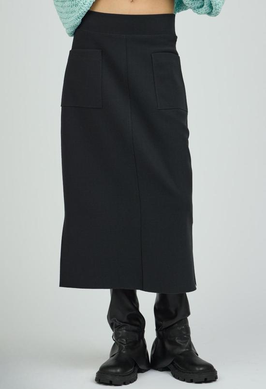  더 엔케이씨 스토어 미디 스커트 Nkc 테일러드 스커트 블랙 - THE NKC STORE