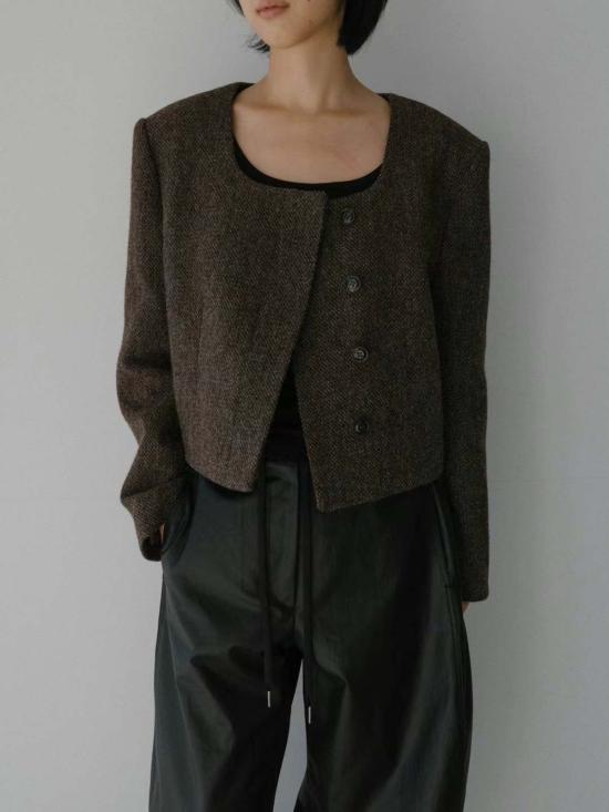  더 엔케이씨 스토어 데님 자켓 Nkc 프란체스카 브라운 재킷 브라운 - The NKC Store