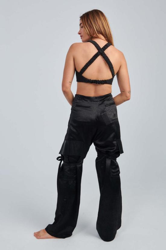  노미아 민소매 티셔츠 번지 스트랩 브랄렛 블랙 - NOMIA