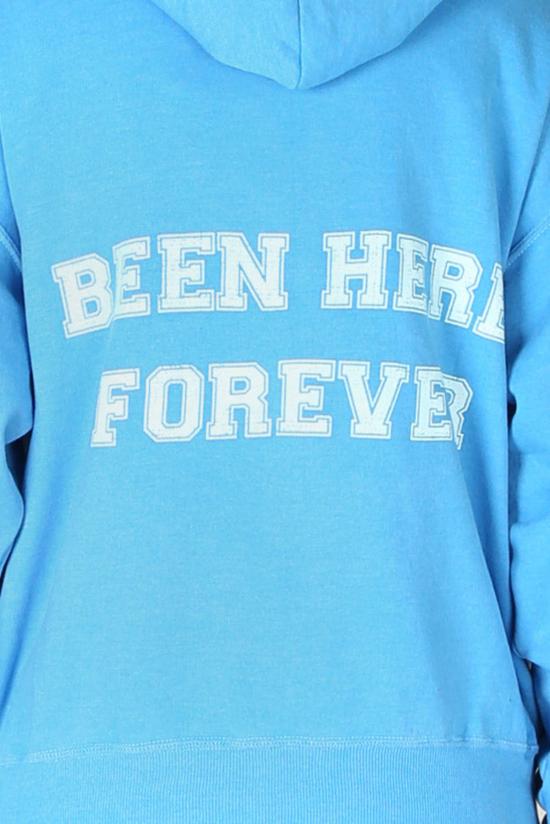  블루&크림 스웨터 Been Here Forever 후드티 하늘 - BLUE&CREAM