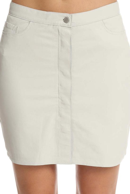  에이티엠 숏 스커트 Atm 가죽 스커트 진주 - ATM