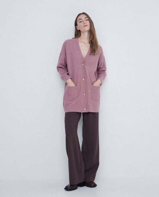  YERSE 가디건 Yerse 롱  페일 핑크