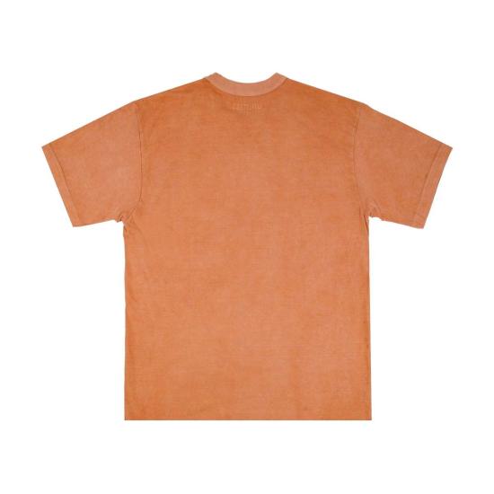  UTILITEES 반팔 티셔츠 Utilitees 핸드 다이드 5.5oz 루프휠 크루넥 티셔츠 복숭아 - OTHER BRANDS
