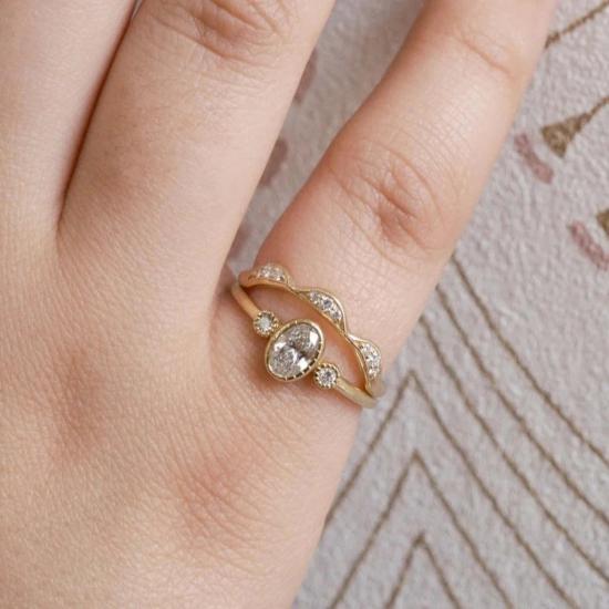  제니 권 디자인스 반지 제니 권 디자인 다이아몬드 크레스트 링 - JENNIE KWON DESIGNS