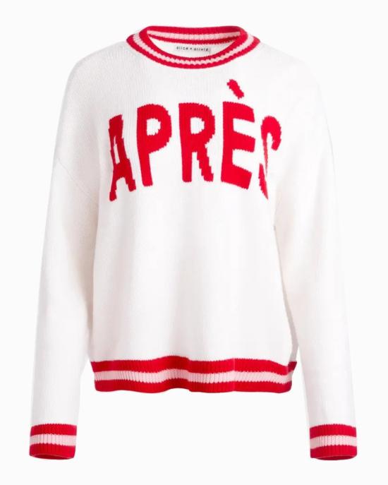  앨리스 앤 올리비아 스웨터 Alice + Olivia Ogden Apres 풀오버 Ecru 멀티