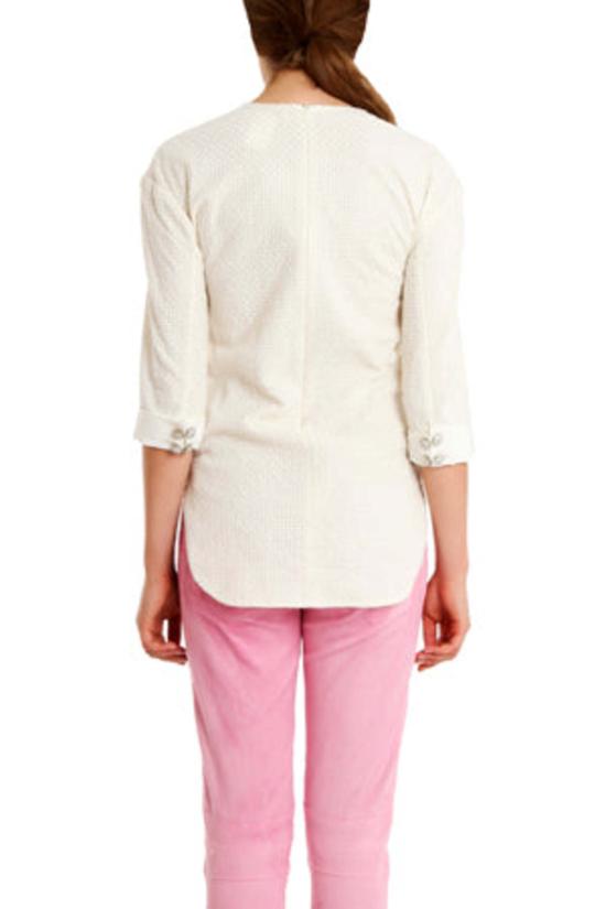  발망 블라우스 피에르  워븐  화이트 - BALMAIN