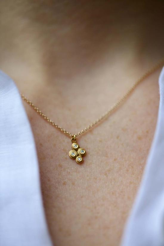  아난다 칼사 주얼리 목걸이/팬던트 디스크 네크리스 골드 멀티 - ANANDA KHALSA JEWELRY