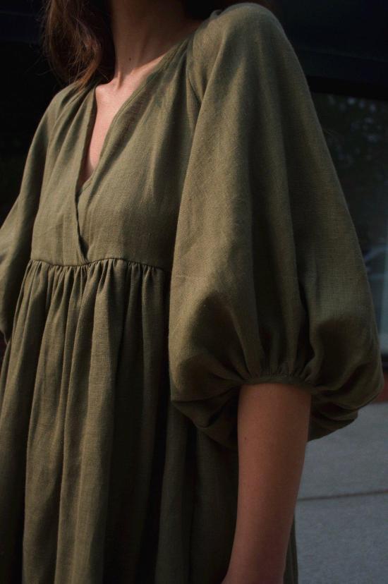  코코볼로 숏 원피스 베이지 드레스 올리브 - COCOBOLO