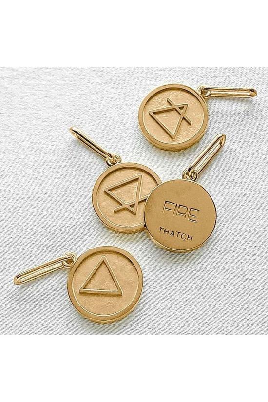  탯치 목걸이/팬던트 Thatch Earth 염소자리 황소자리 처녀자리 Elements Charm 14k 골드 도금 - THATCH