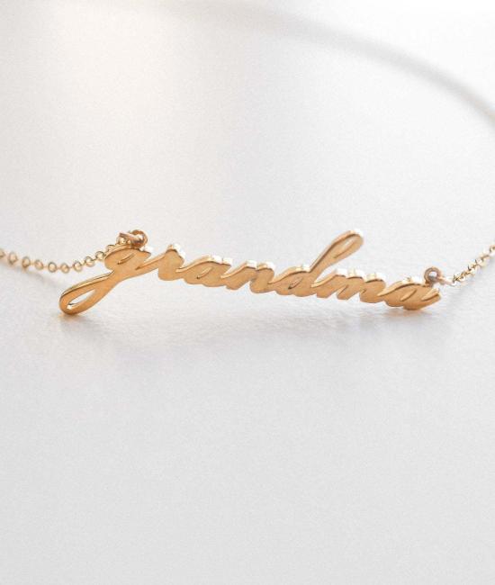  탯치 목걸이/팬던트 Thatch Grandma Script 목걸이 14K 골드 도금 - THATCH