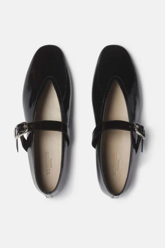  르 몽드 베릴 뮬/슬리퍼 스텔라 페이턴트 슬리퍼 블랙 - LE MONDE BERYL