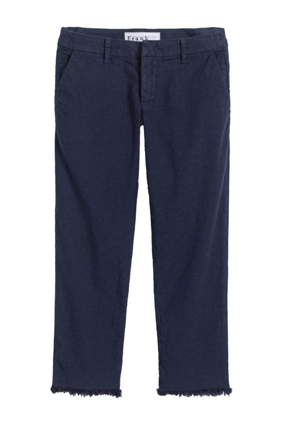  프랭크 앤 에일린 스트레이트 팬츠 프랭크 앤 엘린 위클로우 리넨 치노 네이비