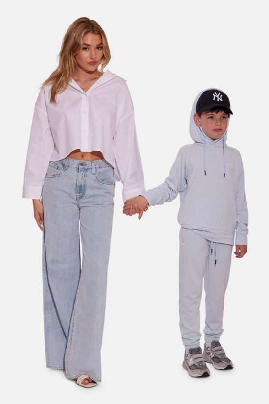  [키즈] 블루&크림 트레이닝/조거 팬츠 키즈  레  베이비 블루 - BLUE&CREAM