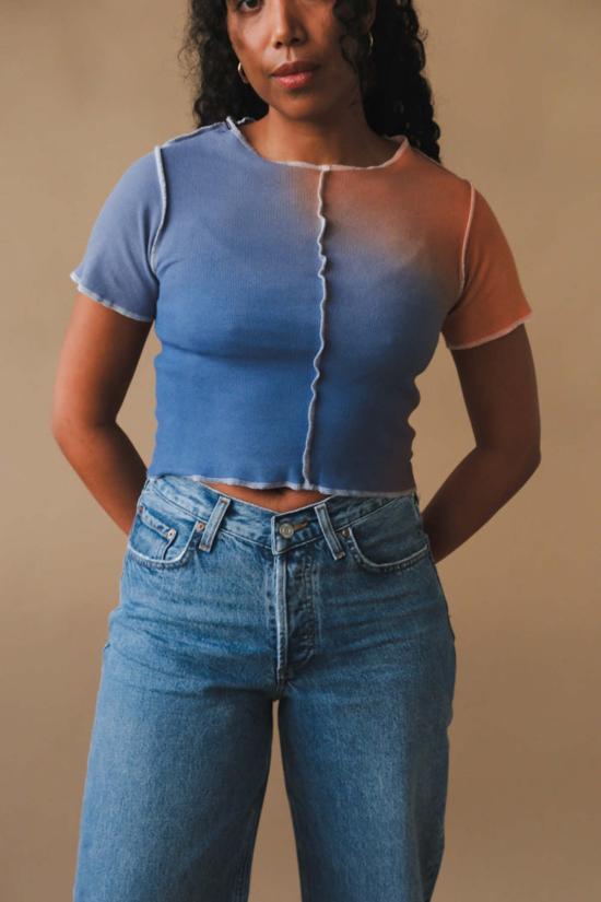  MAISON MARKOSIAN 반팔 티셔츠 메종 마르코시안 메리디언 티 플루토 그래디언트 - OTHER BRANDS