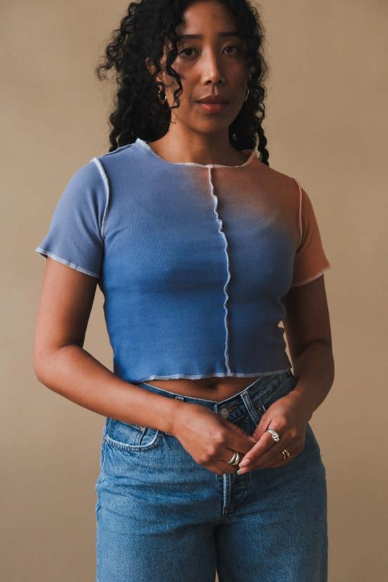  MAISON MARKOSIAN 반팔 티셔츠 메종 마르코시안 메리디언 티 플루토 그래디언트 - OTHER BRANDS