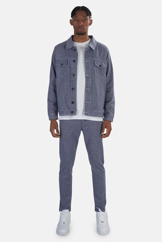  블루&크림 자켓 하운드 투스 재킷 네이비 - BLUE&CREAM