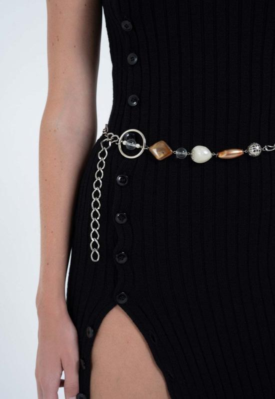  Arthur 롱 원피스 비대칭 버튼 드레스 블랙 - ARTHUR