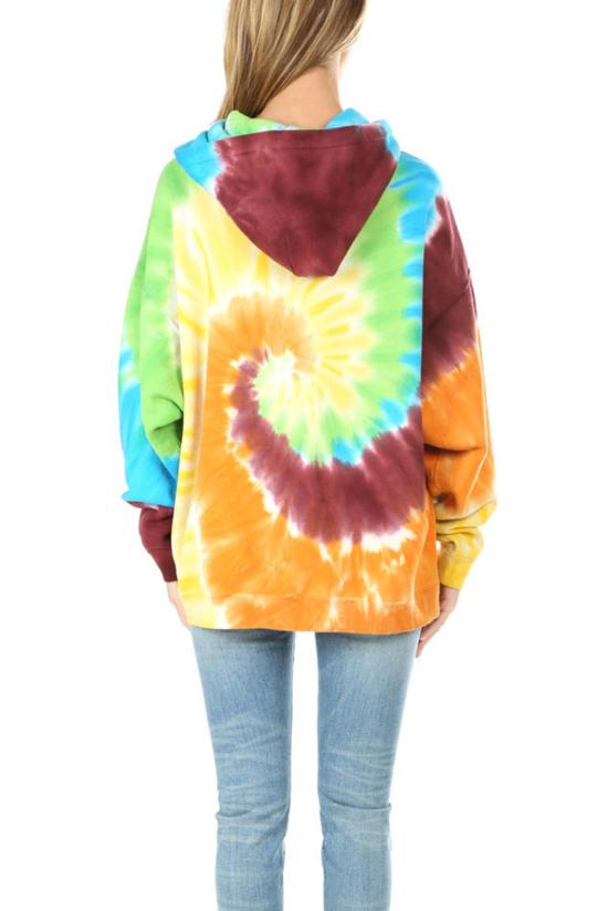  알13 스웨터 R13 레인보우 후드 타이 다이 - R13