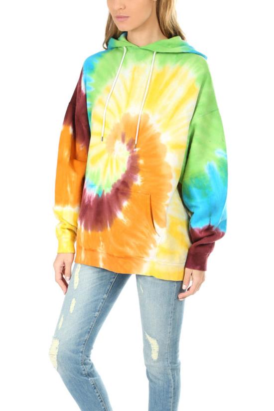  알13 스웨터 R13 레인보우 후드 타이 다이 - R13