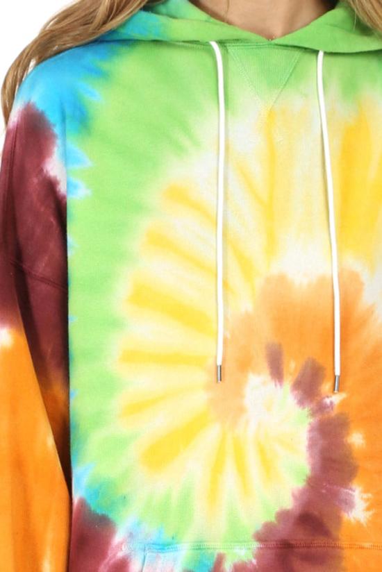  알13 스웨터 R13 레인보우 후드 타이 다이 - R13