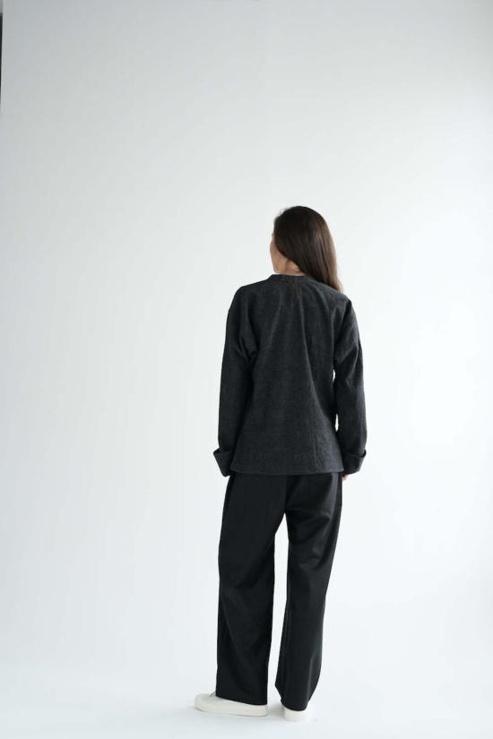  소피 드후레 스트레이트 팬츠 Sofie D'hoore 파츠  슬레이트 멜란지 - SOFIE D'HOORE