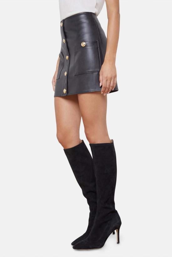  라장스 숏 스커트 L'agence Truman 미니 스커트 블랙 - L'AGENCE