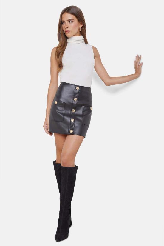  라장스 숏 스커트 L'agence Truman 미니 스커트 블랙 - L'AGENCE