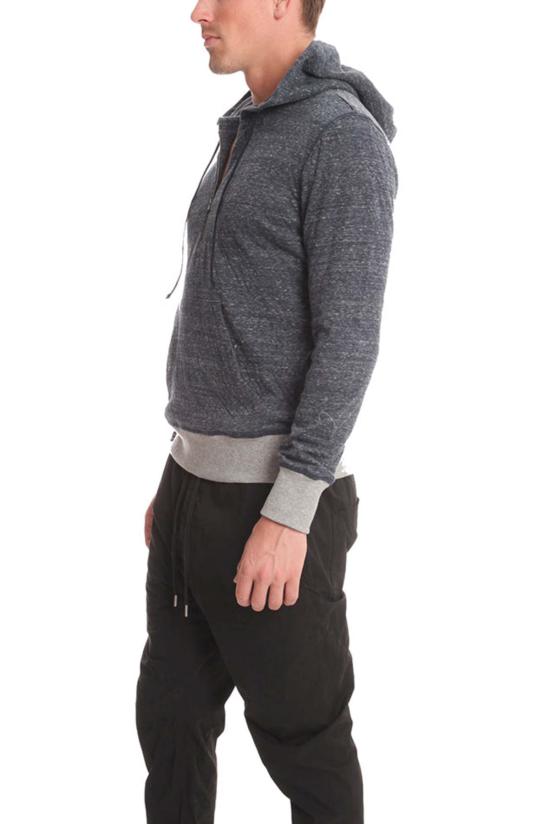  Blue&Cream 후드 티셔츠 블루&크림 1/4 지퍼 후드 네이비 - BLUE&CREAM