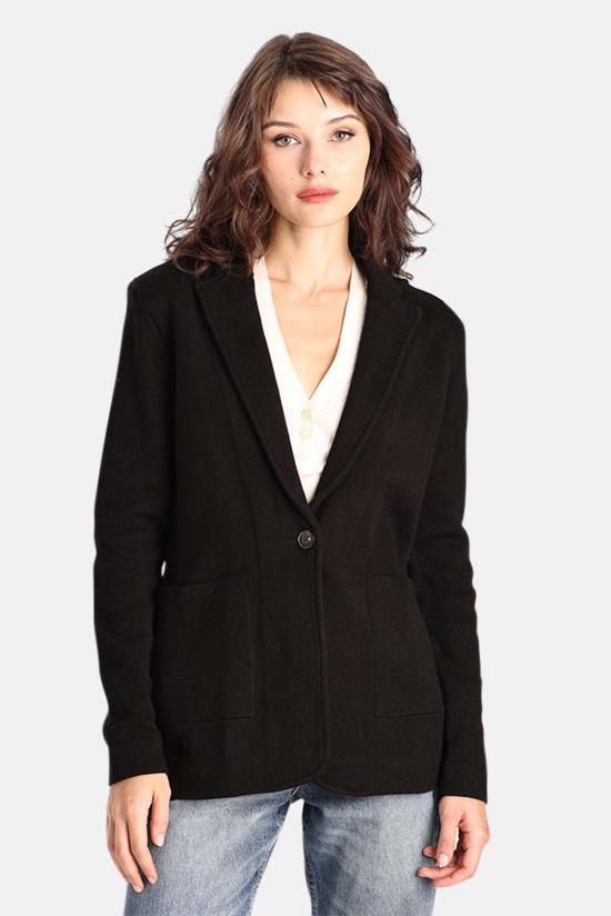  미니 로즈 수트 자켓 보이프렌드 블레이저 블랙