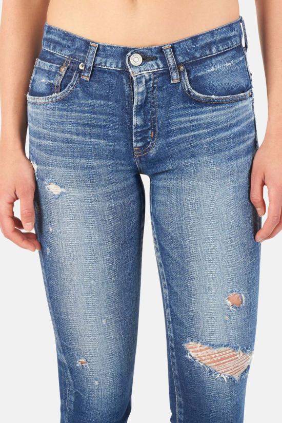  마우지 데님 팬츠 Moussy Gleedsville 스키니 진 다크 블루 - MOUSSY